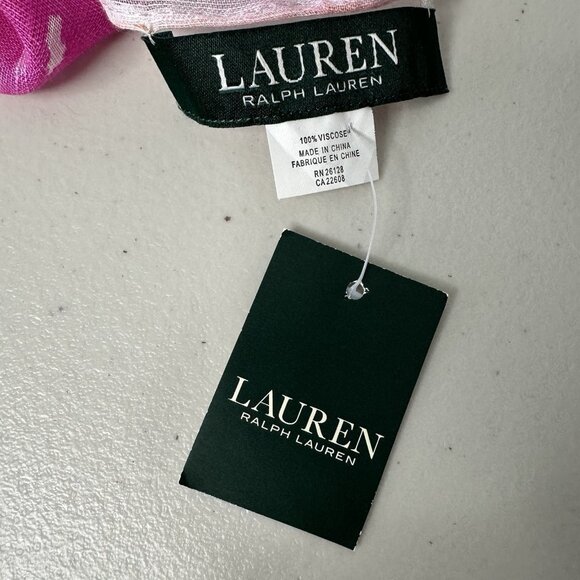 Lauren Ralph Lauren Watercolor Scarf Floral Square Viscose Colorful - Picture 3 of 7